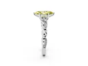 Marquise Vine Engagement Ring Setting for a Fancy Yellow Lab-Grown Diamond | Sterling Silver