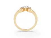 Pear-Shaped Scroll Solitaire Engagement Ring Setting | Rope Twist Band | Yellow Gold
