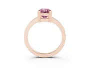 Fancy Pink Radiant Cut Diamond Solitaire Ring Set in Rose gold with Prong Head and Smooth Polished Band