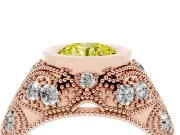 Round Vintage Bezel Engagement Ring Setting for a Fancy Yellow Lab-Grown Diamond | Rose Gold