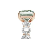 Princess Cut Engagement Ring Setting for a Fancy Green Lab-Grown Diamond | Rose Gold - Design NV-24455