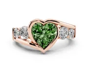 Heart-Shaped Bezel Bypass Engagement Ring Setting for a Fancy Green Lab-Grown Diamond | Rose Gold