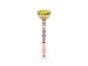 Radiant Cut Pave Solitaire Engagement Ring Setting for a Fancy Yellow Lab-Grown Diamond | Pave Shoulders | Rose Gold