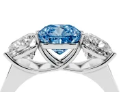 Cushion Cut Engagement Ring Setting for a Fancy Blue Lab-Grown Diamond | Sterling Silver - Design NV-24908