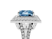 Princess Cut Halo Engagement Ring Setting for a Fancy Blue Lab-Grown Diamond | White Gold - Design NV-24799