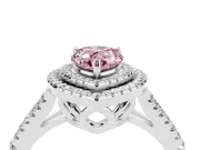 Pear-Shaped Halo Engagement Ring Setting for a Fancy Pink Lab-Grown Diamond | Sterling Silver - Design NV-24799