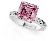 Asscher Cut Vintage Engagement Ring Setting for a Fancy Pink Lab-Grown Diamond | Sterling Silver - Design NV-24472