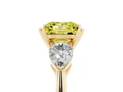 Princess Cut 3-Stone Engagement Ring Setting for a Fancy Yellow Lab-Grown Diamond | Yellow Gold