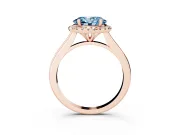 Oval Halo Engagement Ring Setting for a Fancy Blue Lab-Grown Diamond | Plain Polished Band | Rose Gold