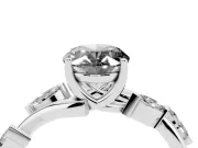 Fancy Black Oval Cut Diamond Solitaire Ring Set in Platinum with Twisted Marquise Accent Band