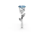 Oval Twisted Vine Engagement Ring Setting for a Fancy Blue Lab-Grown Diamond | Sterling Silver