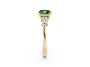 Princess Cut 3-Stone Engagement Ring Setting for a Fancy Green Lab-Grown Diamond | Yellow Gold