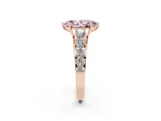 Marquise Graduated Side Stone Engagement Ring Setting for a Fancy Pink Lab-Grown Diamond | Flat Top Band | Rose Gold