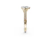 Pear-Shaped Cathedral Solitaire Engagement Ring Setting | Channel Set Band | Yellow Gold