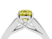 Emerald Cut Channel-Set Engagement Ring Setting for a Fancy Yellow Lab-Grown Diamond | Platinum