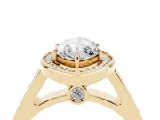 Marquise Halo Engagement Ring Setting | Polished Outer Rim | Yellow Gold