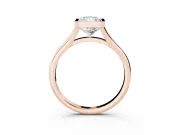 Radiant Cut Bezel Solitaire Engagement Ring Setting | V Split Shank | Rose Gold