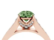 Pear-Shaped Graduated Pavé Engagement Ring Setting for a Fancy Green Lab-Grown Diamond | Rose Gold