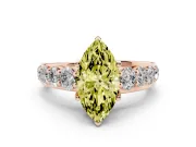 Marquise Graduated Engagement Ring Setting for a Fancy Yellow Lab-Grown Diamond | Rose Gold