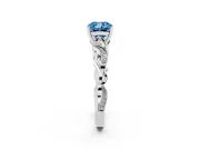 Cushion Cut Vine Engagement Ring Setting for a Fancy Blue Lab-Grown Diamond | Sterling Silver