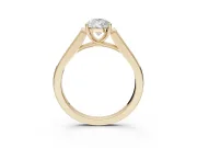 Pear-Shaped Cathedral Solitaire Engagement Ring Setting | Channel Set Band | Yellow Gold