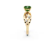 Princess Cut Loop Engagement Ring Setting for a Fancy Green Lab-Grown Diamond | Yellow Gold
