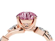 Round Twisted Vine Engagement Ring Setting for a Fancy Pink Lab-Grown Diamond | Rose Gold