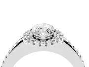 Marquise Cut Diamond Pavé Halo Ring Set in White gold with Prong Setting