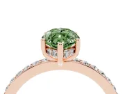 Marquise Hidden Halo Engagement Ring Setting for a Fancy Green Lab-Grown Diamond | Rose Gold