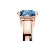 Radiant Cut Pavé Collar Engagement Ring Setting for a Fancy Blue Lab-Grown Diamond | Rose Gold