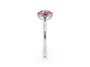 Fancy Pink Round Cut Diamond Solitaire Cathedral Ring Set in Platinum with Prong Setting