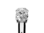 Cushion Cut Three Stone Engagement Ring Setting | Basket Prong Heads | White Gold