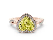 Heart-Shaped Twisted Halo Engagement Ring Setting for a Fancy Yellow Lab-Grown Diamond | Rose Gold