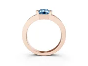 Emerald Cut Tension Style Engagement Ring Setting for a Fancy Blue Lab-Grown Diamond | Rose Gold