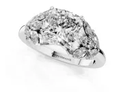 Cushion Cut Leaf Cluster Engagement Ring Setting | Sterling Silver