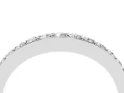Round Diamond Curved Eternity Band Set in Silver with Pavé Prong Setting
