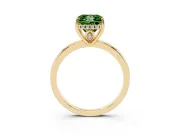 Princess Cut Engagement Ring Setting for a Fancy Green Lab-Grown Diamond | Hidden Halo | Yellow Gold