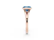 Radiant Cut Bezel Engagement Ring Setting for a Fancy Blue Lab-Grown Diamond | Rose Gold