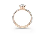 Pear-Shaped Pavé Solitaire Engagement Ring Setting | Domed Pavé Band | Rose Gold