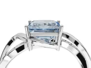 Princess Cut Bypass Engagement Ring Setting for a Fancy Blue Lab-Grown Diamond | Sterling Silver - Design NV-24814