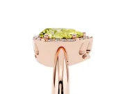 Pear-Shaped Halo Engagement Ring Setting for a Fancy Yellow Lab-Grown Diamond | Plain Tapered Band | Rose Gold