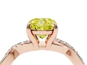 Cushion Cut Twist Engagement Ring Setting for a Fancy Yellow Lab-Grown Diamond | Rose Gold
