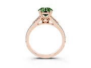 Round Split Shank Engagement Ring Setting for a Fancy Green Lab-Grown Diamond | Rose Gold