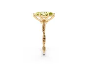 Marquise Twisted Engagement Ring Setting for a Fancy Yellow Lab-Grown Diamond | Beaded Twist | Yellow Gold