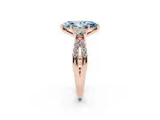Marquise Three Stone Engagement Ring Setting for a Fancy Blue Lab-Grown Diamond | Rose Gold