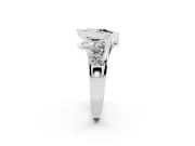 Pear-Shaped Bezel Bypass Engagement Ring Setting for a Black Center | Sterling Silver