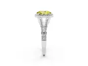 Oval Split Shank Halo Engagement Ring Setting for a Fancy Yellow Lab-Grown Diamond | Platinum