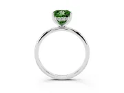 Princess Cut Micro-Prong Hidden Halo Engagement Ring Setting for a Fancy Green Lab-Grown Diamond | Plain Band | Platinum