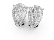 Cushion Cut Lab-Grown Diamond Solitaire Basket Stud Earrings | Open Gallery | Platinum
