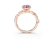 Round Twisted Vine Engagement Ring Setting for a Fancy Pink Lab-Grown Diamond | Rose Gold